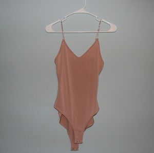 Forever 21 Nudish-Peach V-neck Body Suit